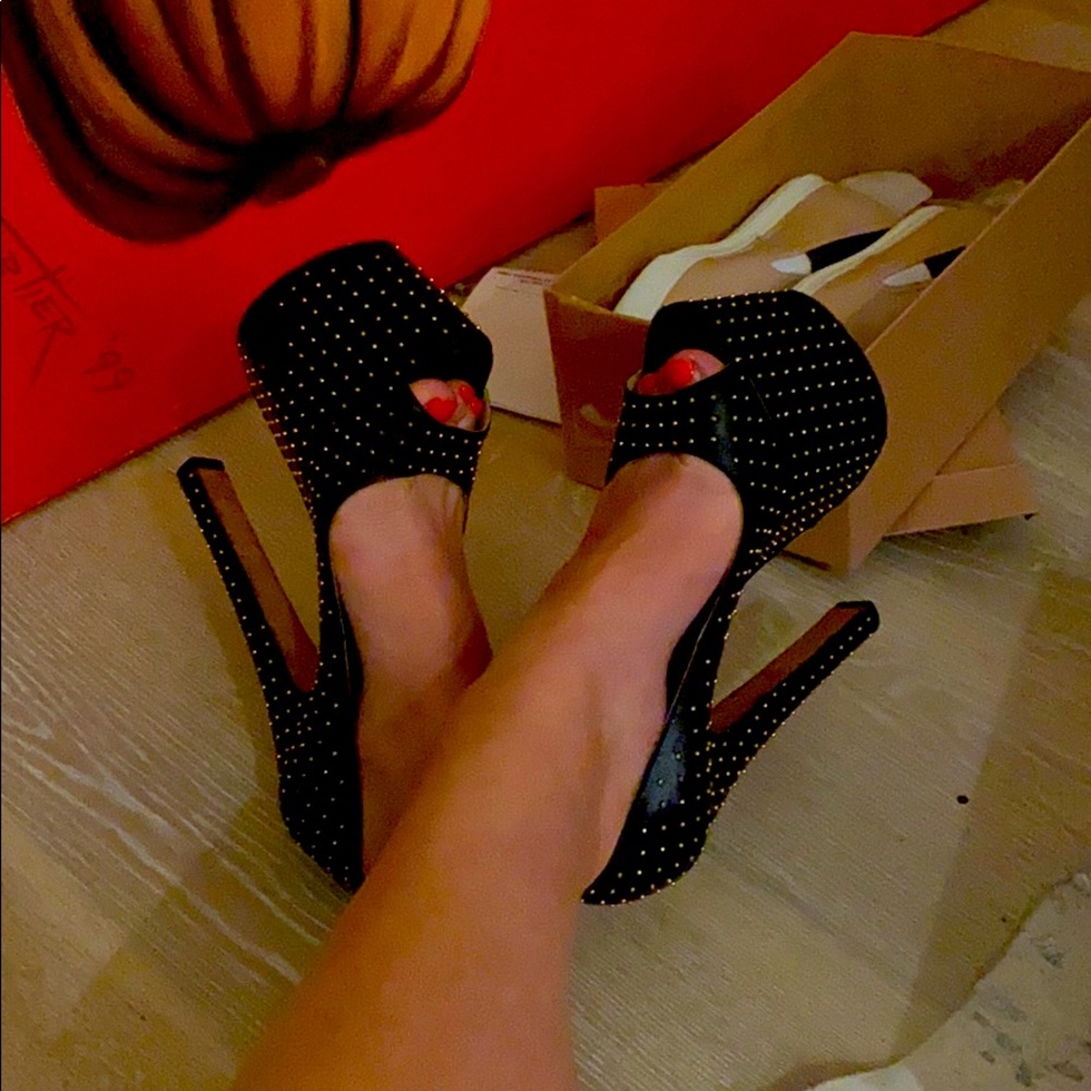 Brian Atwood giant platform studded heels